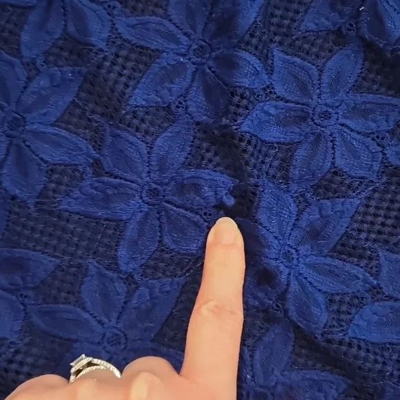 Lularoe Blue Floral Lace Kimono Size Medium - Picture 7 of 10